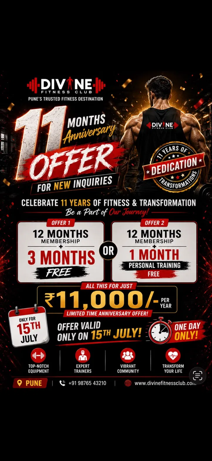 Divine Fitness Club new enquiry anniversary offer
